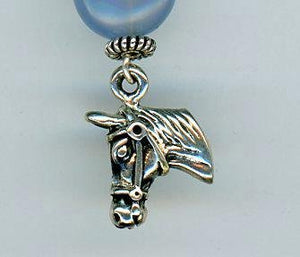 Blue Chalcedony Horse Head Earrings - UniqueCherie