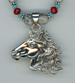 Jasper Horse Necklace - UniqueCherie