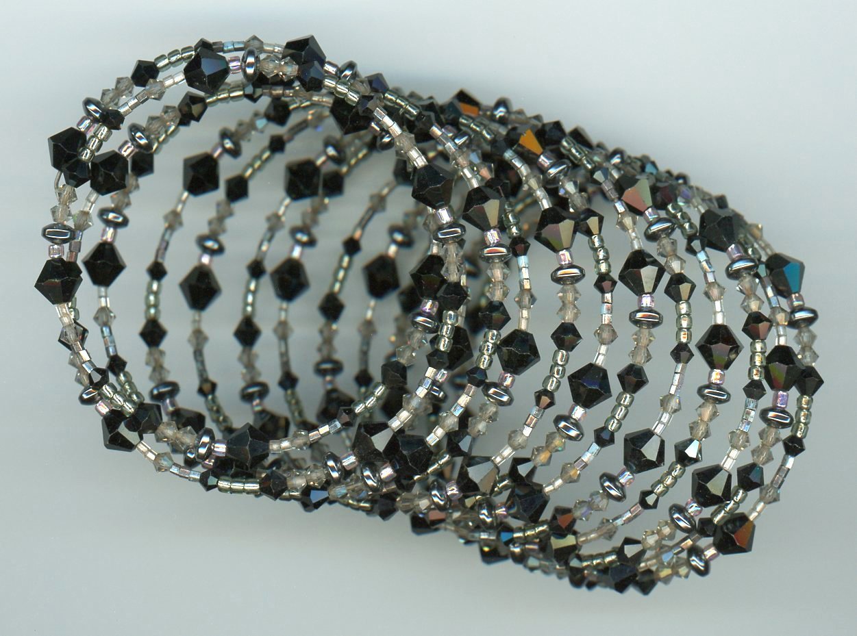 Thirteen Coil Crystal Memory Wire Bracelet - UniqueCherie