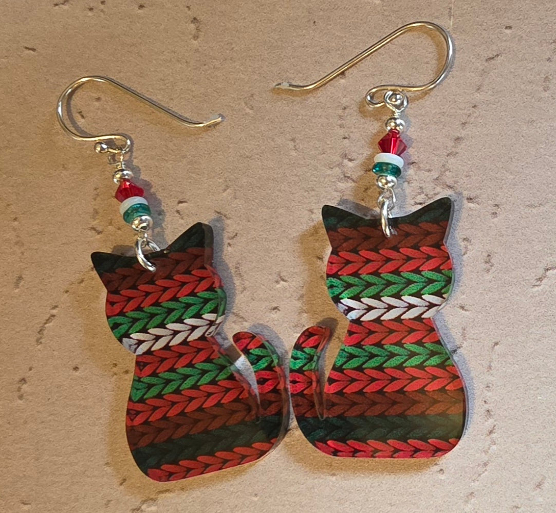 Holiday Cat Earrings