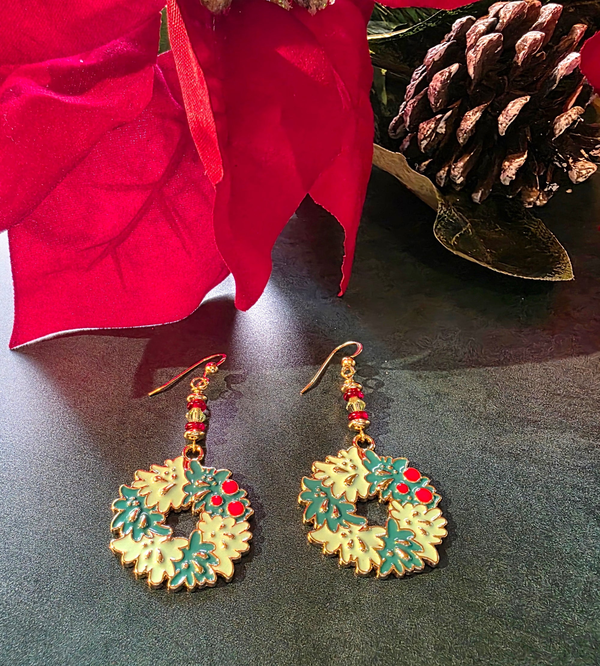 Holiday Wreath Earrings