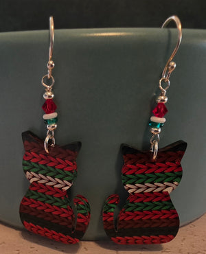 Holiday Cat Earrings