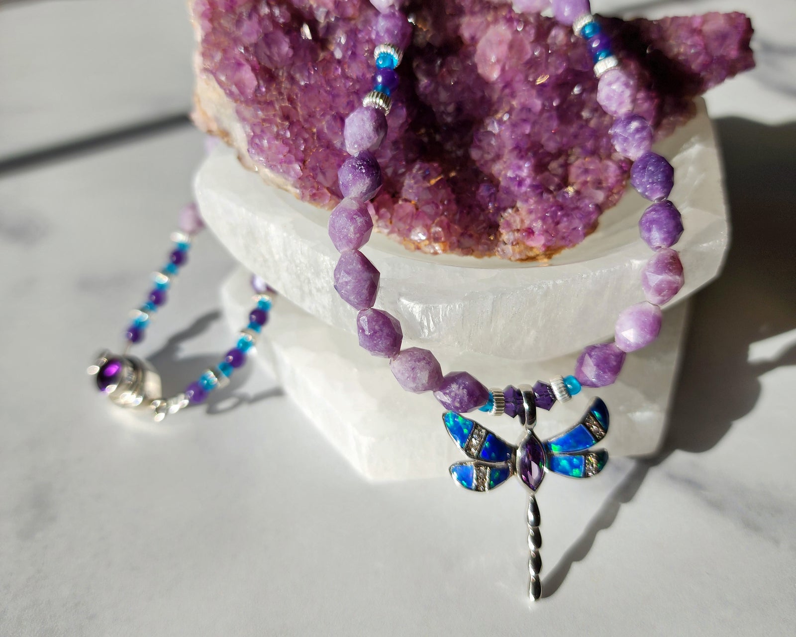 Lepidolite Dragonfly Necklace