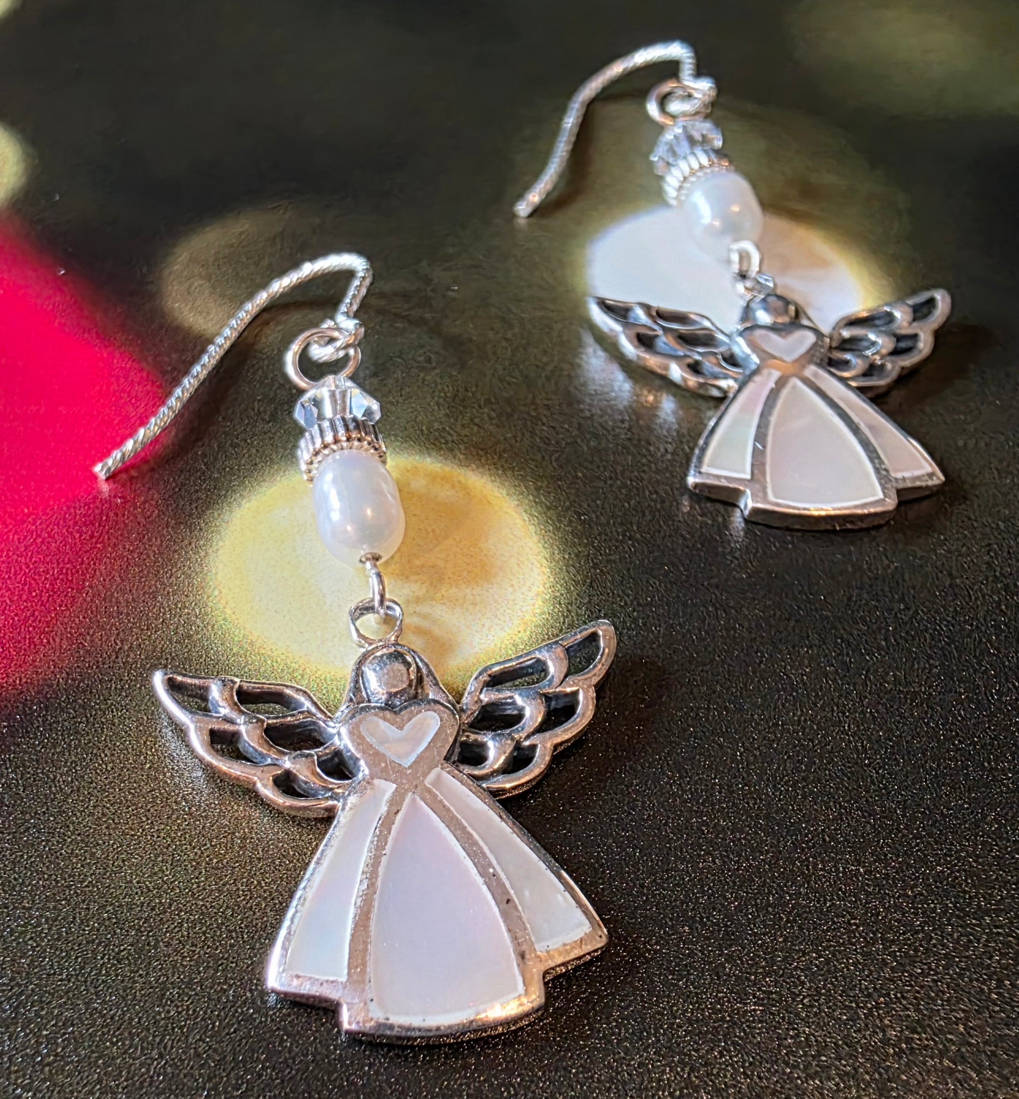 Mother of Pearl Angel Earrings