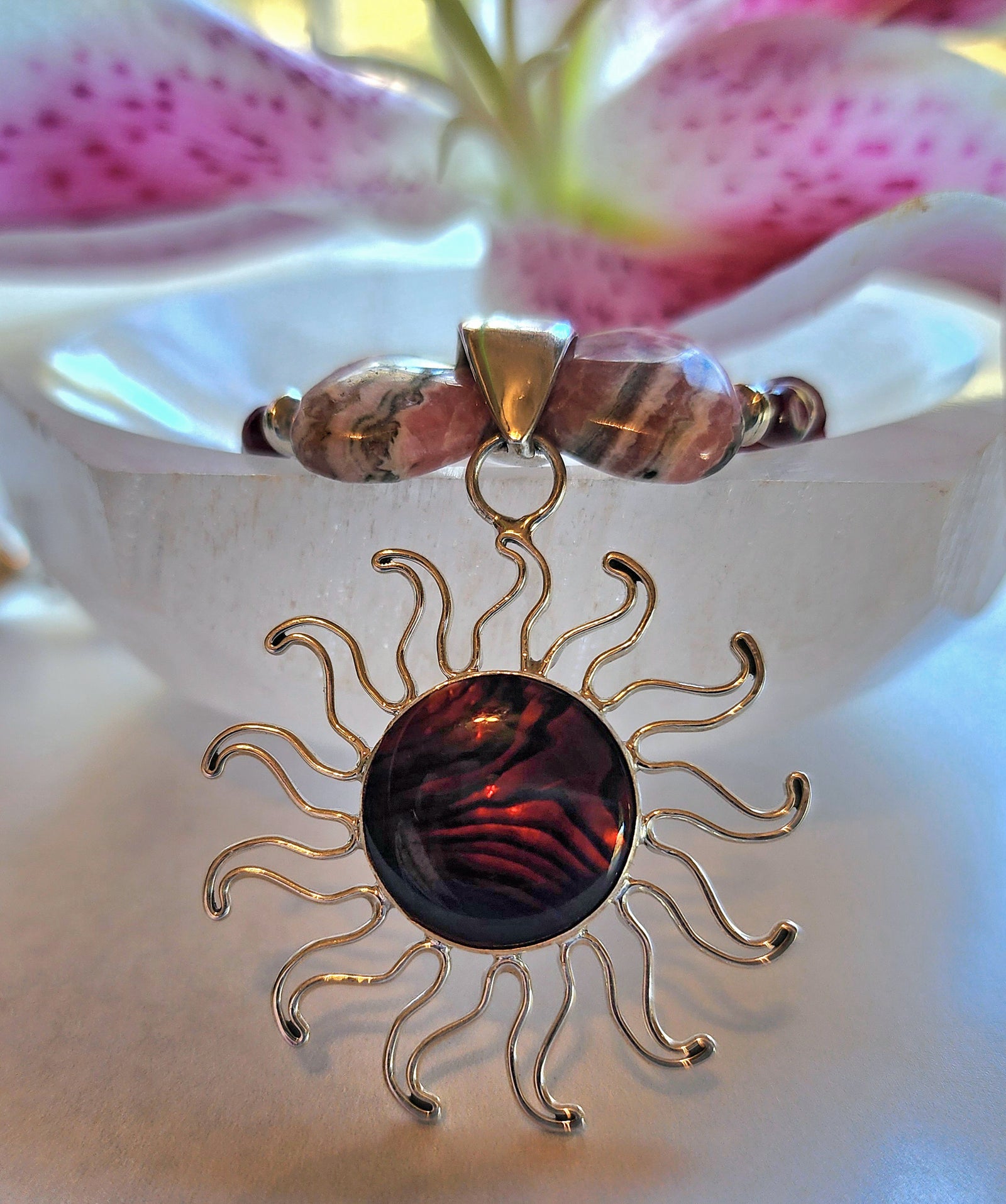 Red Abalone Sun Necklace