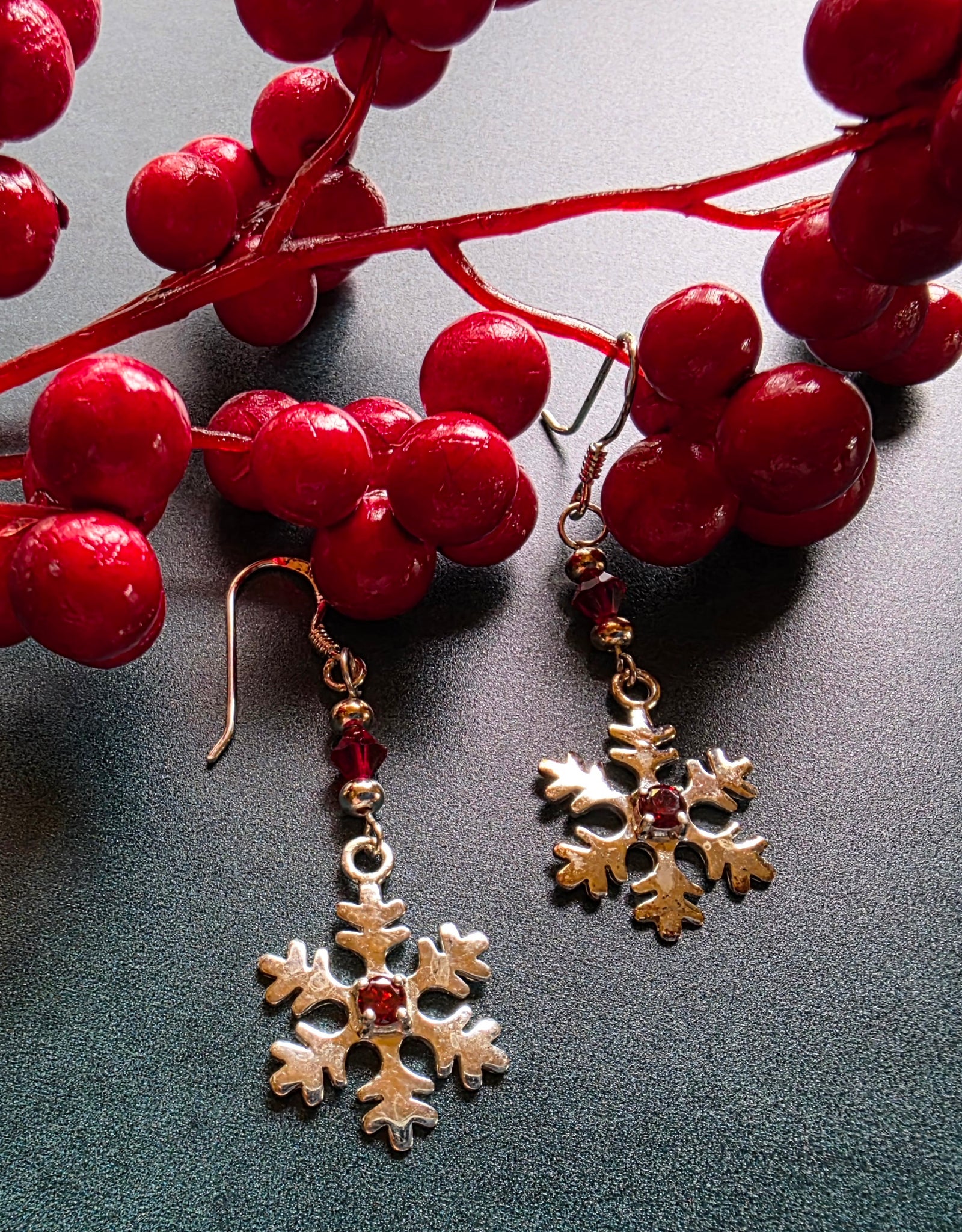 Snowflake and Crystal Earrings