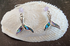 Abalone Whale Tail Earrings - UniqueCherie