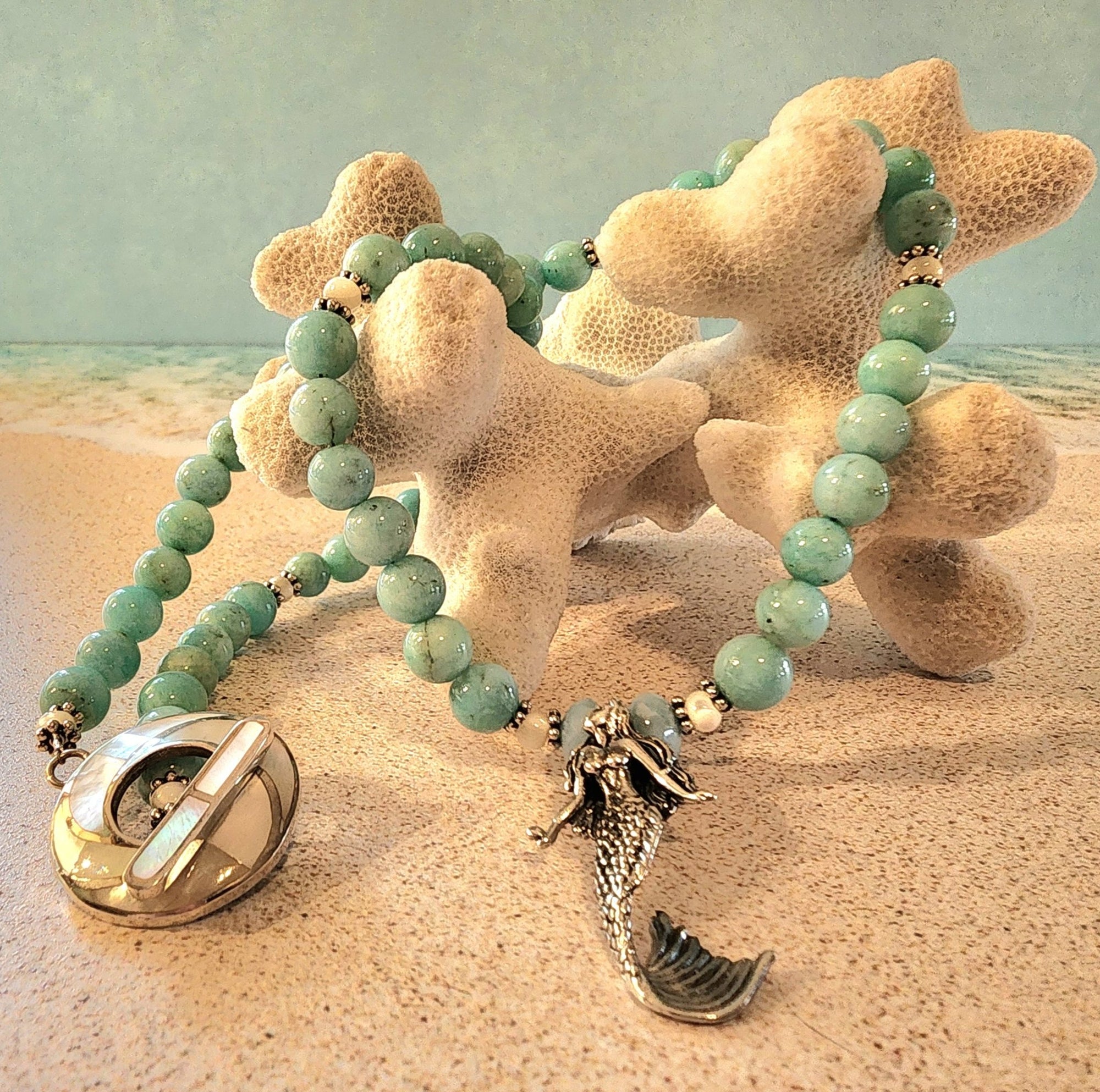 Amazonite Mermaid Necklace - UniqueCherie