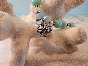 Amazonite Pufferfish Bracelet - UniqueCherie