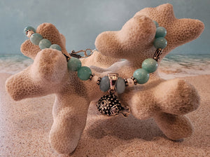 Amazonite Pufferfish Bracelet - UniqueCherie