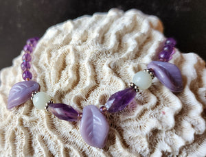 Amethyst Leaves Bracelet - UniqueCherie