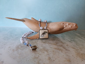 Blue Lace Agate Dolphin Necklace - UniqueCherie