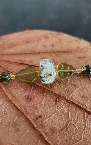 Green Leaves Glass Bracelet - UniqueCherie