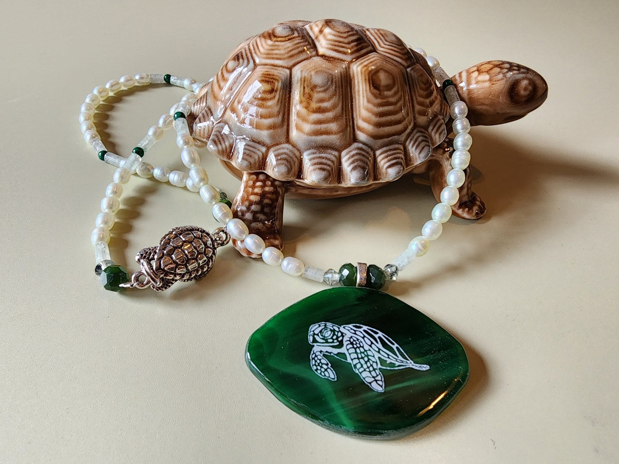 Green Sea Turtle Necklace - UniqueCherie