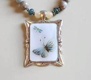 Hemi - Jasper Butterfly Necklace - UniqueCherie