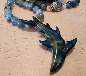 Kyanite Shark Necklace - UniqueCherie