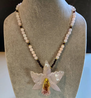 Pink Orchid Necklace - UniqueCherie