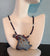 Raku and Lapis Horse Necklace - UniqueCherie