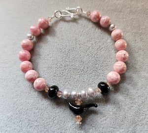 Rhodochrosite Bird Bracelet - UniqueCherie