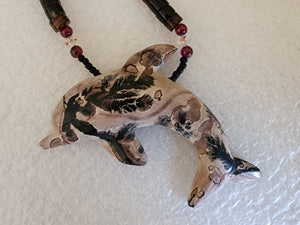 Rhodonite Dolphin Necklace - UniqueCherie