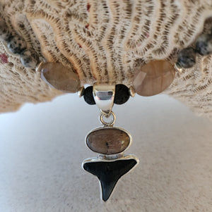 Shark's Tooth and Jasper Necklace - UniqueCherie