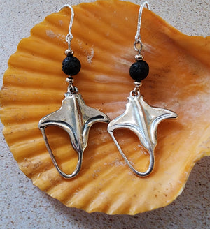 Sterling Silver Stingray Earrings - UniqueCherie