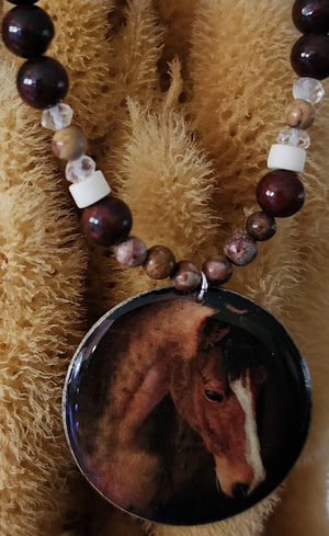 Supri Horse and Jasper Necklace - UniqueCherie