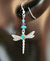 Turquoise and Amethyst Dragonfly Earrings - UniqueCherie