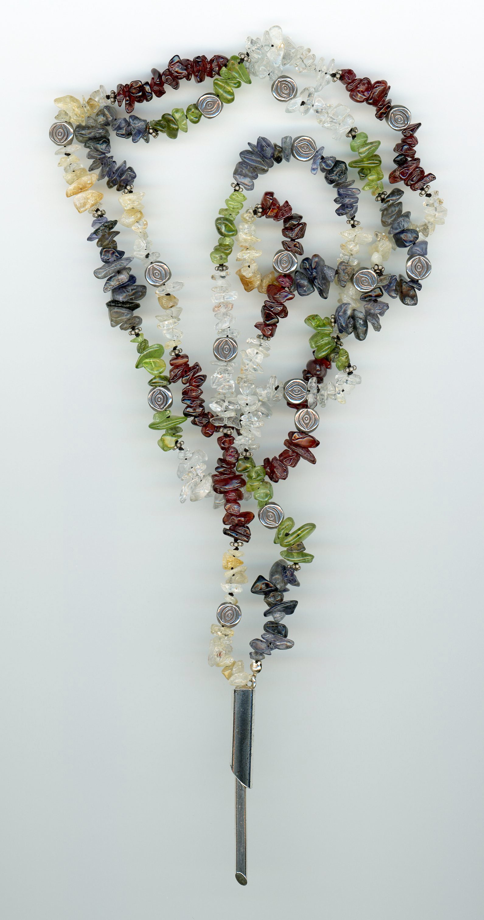 Precious Stone Chip Lariat Necklace