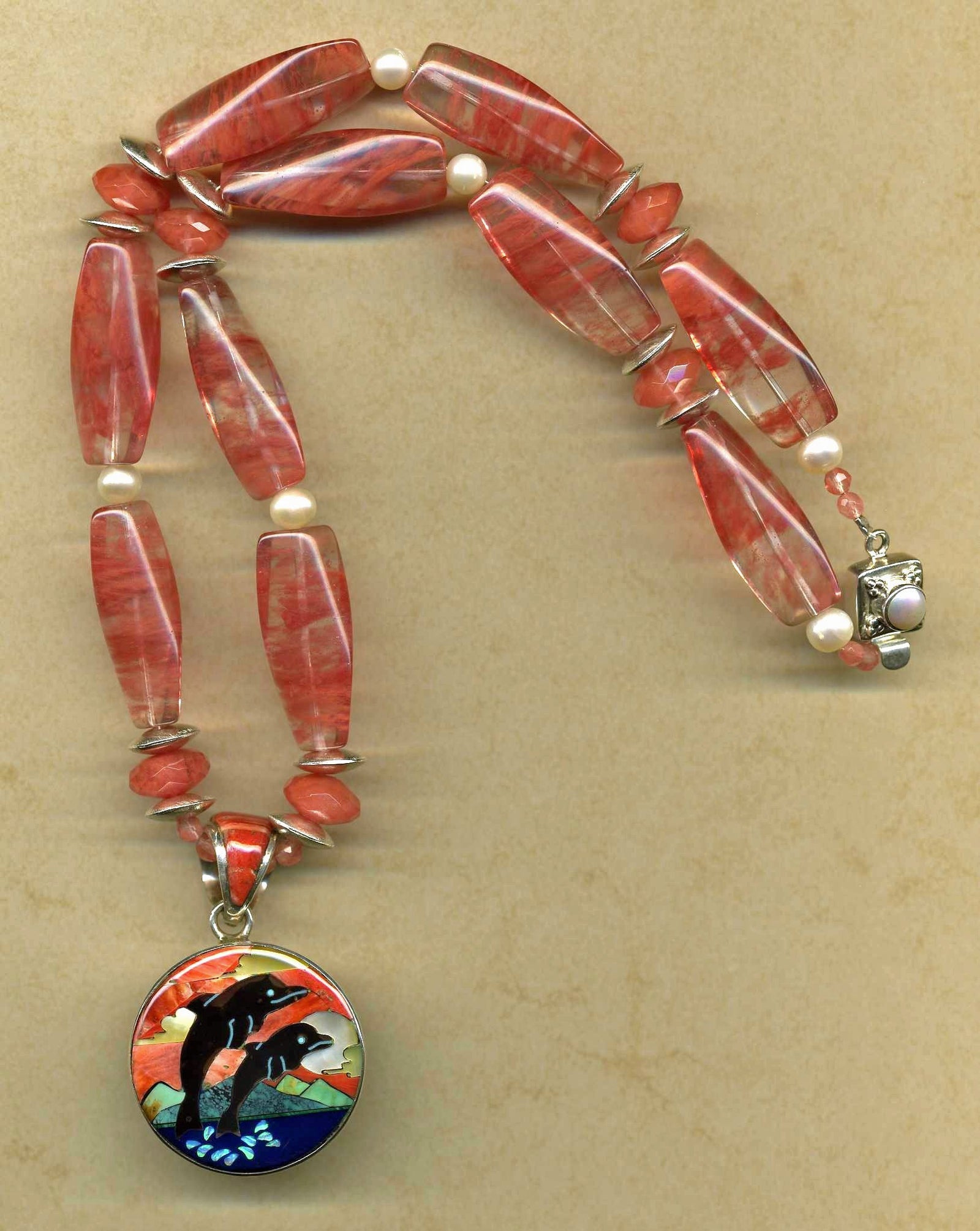 Double Dolphin Necklace - UniqueCherie