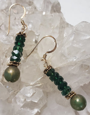 Emerald Green Crystal Earrings - UniqueCherie