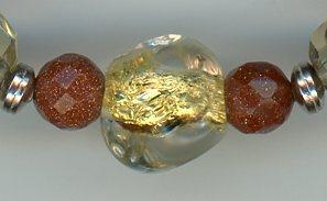 Glass and Goldstone Bracelet - UniqueCherie