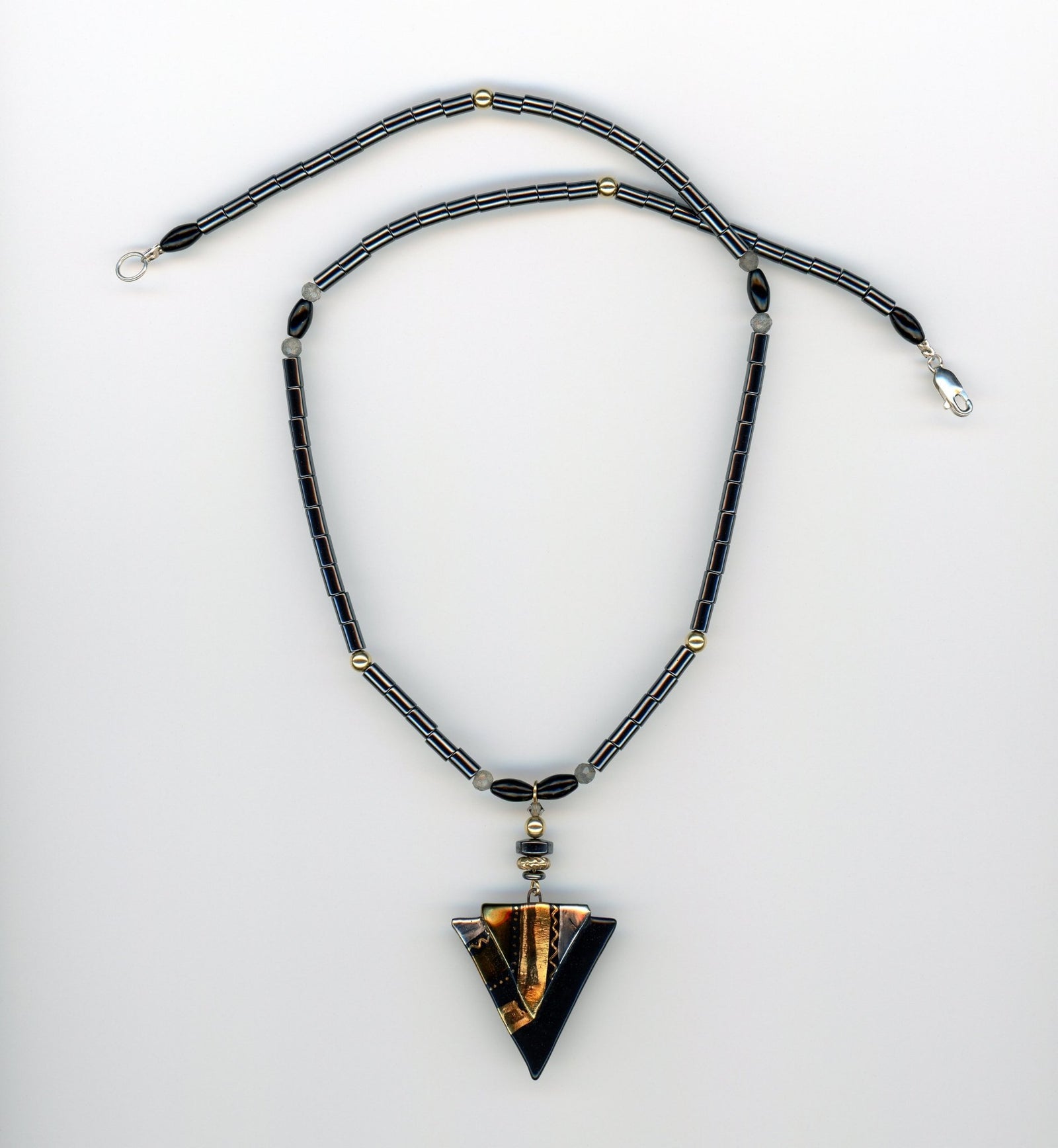 Hematite Triangle Necklace - UniqueCherie