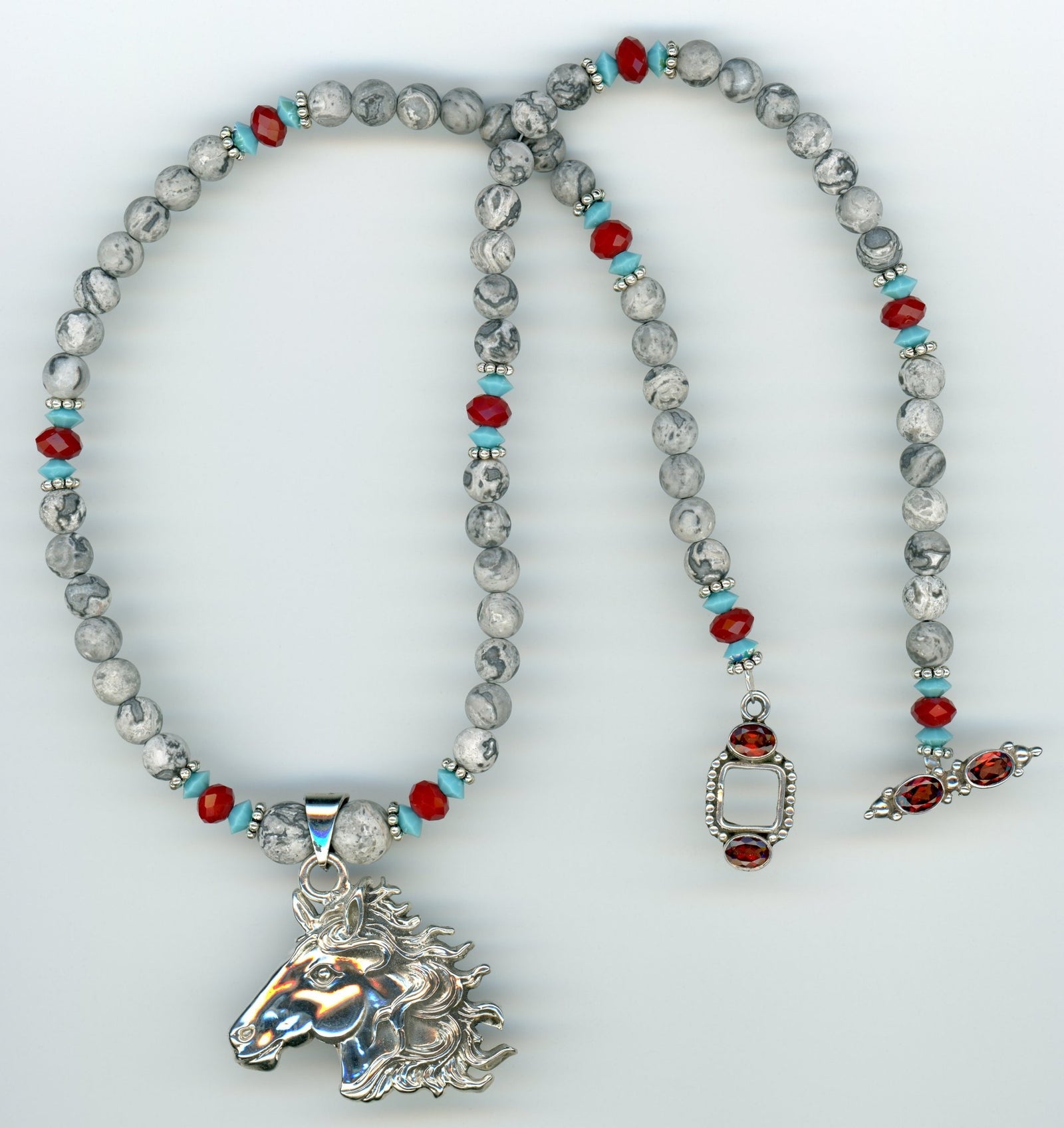 Jasper Horse Necklace - UniqueCherie