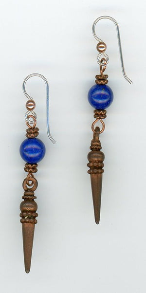 Lapis and Copper Earrings - UniqueCherie