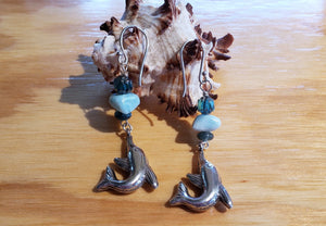 Larimar and Glass Necklace - UniqueCherie