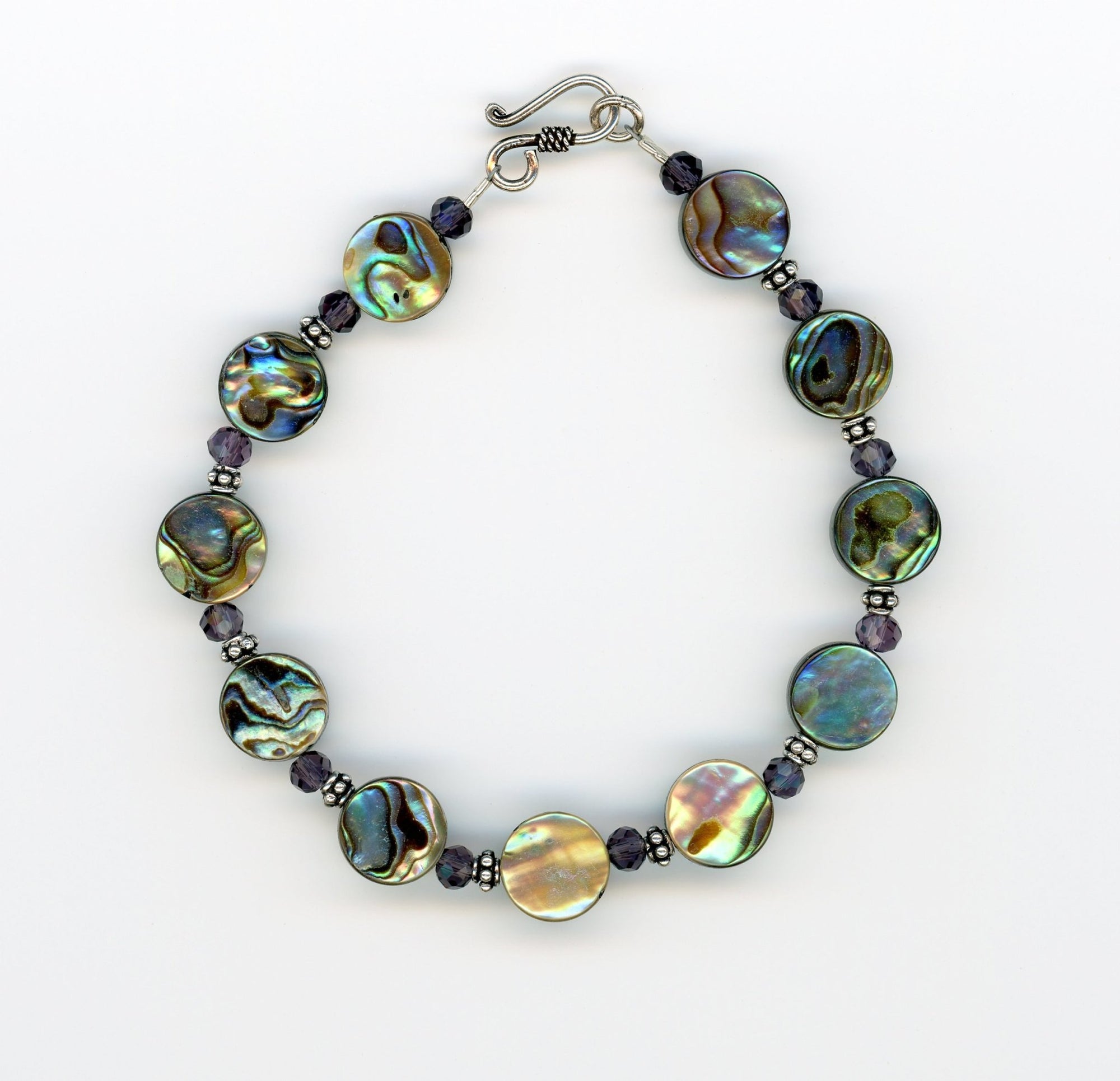 Paua Abalone and Swarovski Crystal Bracelet - UniqueCherie
