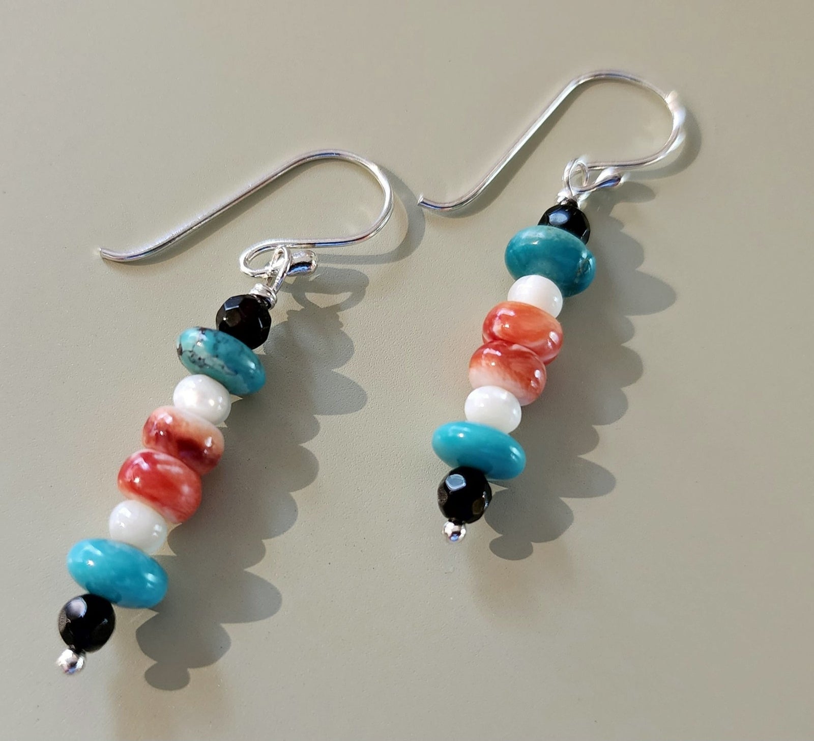 Spiny Oyster and Turquoise Earrings - UniqueCherie