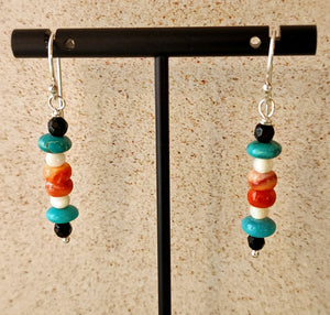 Spiny Oyster and Turquoise Earrings - UniqueCherie