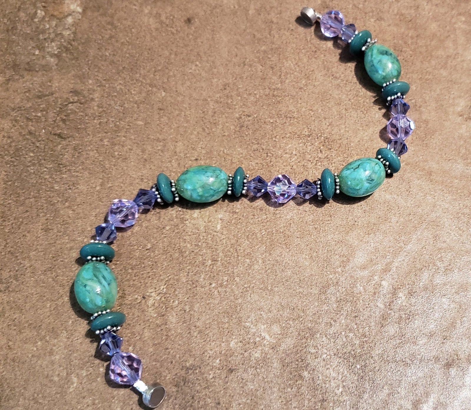 Vintage Glass and Crystal Bracelet - UniqueCherie